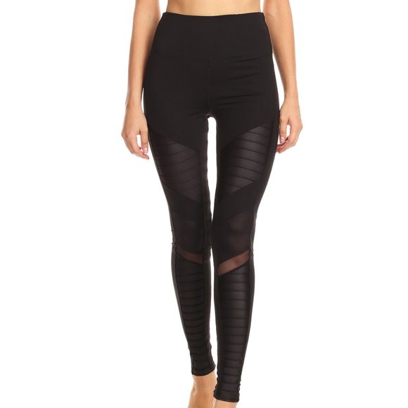 la society Pants - NWT Black knit mesh leggings